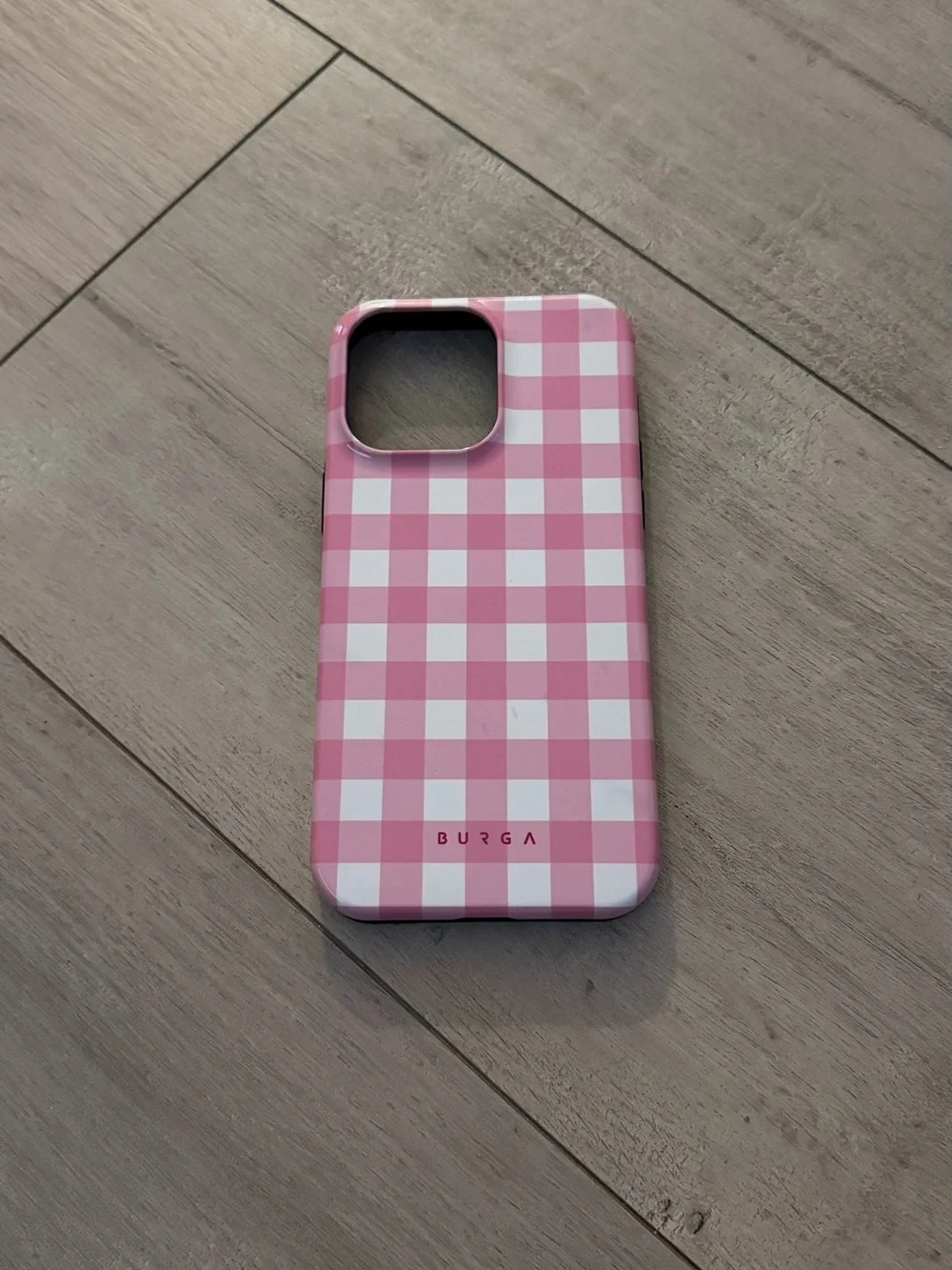 Burga Pink Gingham Protective Phone Case